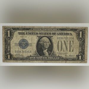 1928 “funnyback” One Dollar Silver Certificate $1 funny back